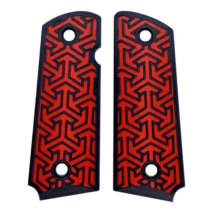 Red & Black Tritessel Printed 1911 Grips (Compact)