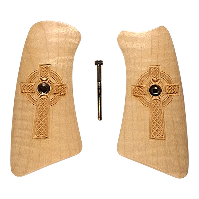 Premium Maple Celtic Cross Ruger Gp100 Grip Inserts