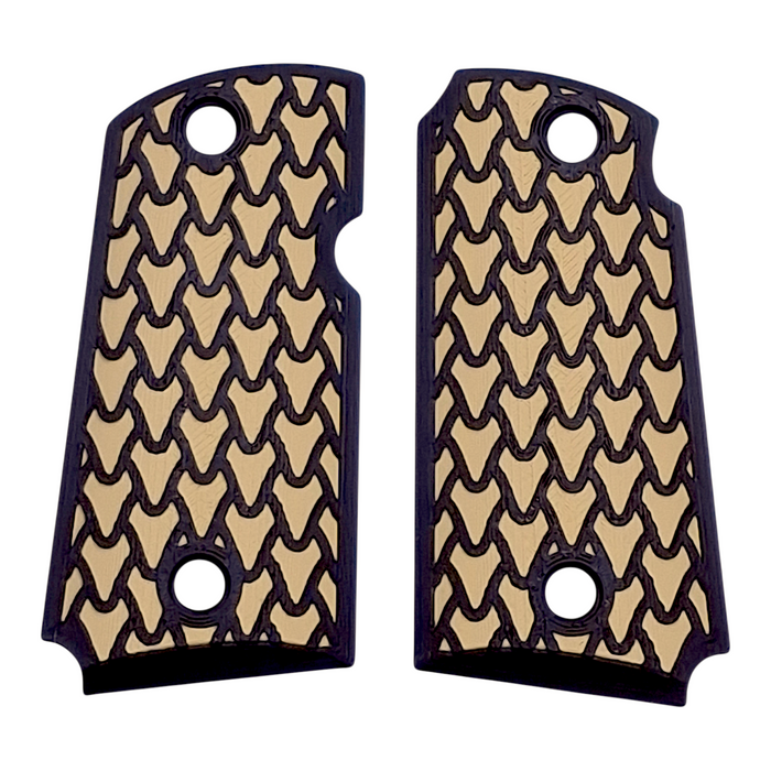 Desert Tan & Black Dragon Scale Printed Kimber Micro 9 Grips