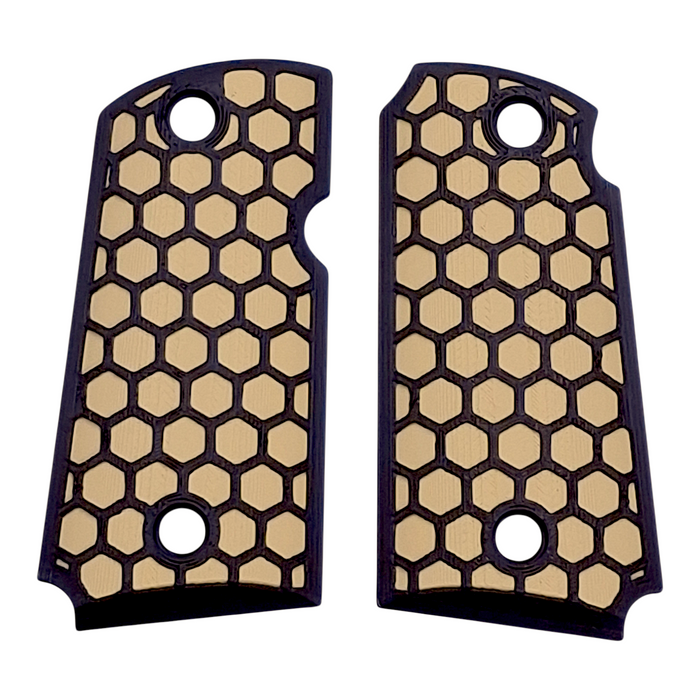 Desert Tan & Black Honeycomb Printed Kimber Micro 9 Grips