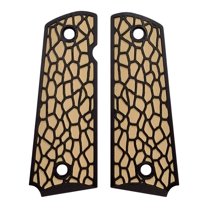 Desert Tan & Black Reptile Printed 1911 Grips (Full Size)