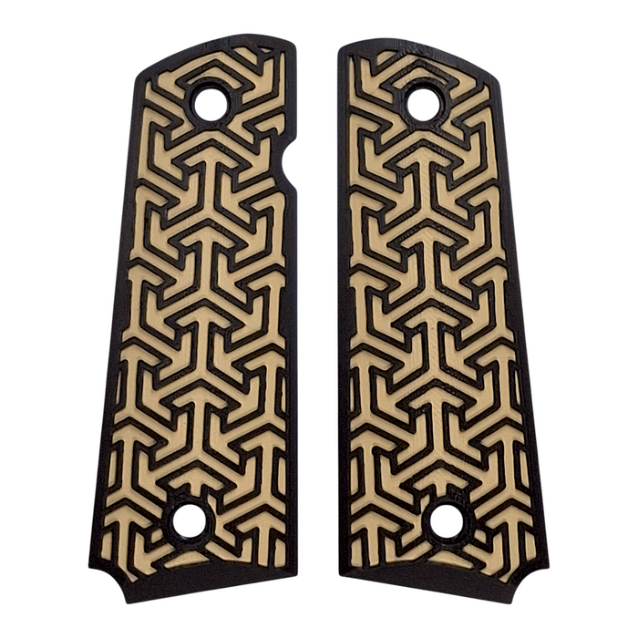 Desert Tan & Black Tritessel Printed 1911 Grips (Full Size)
