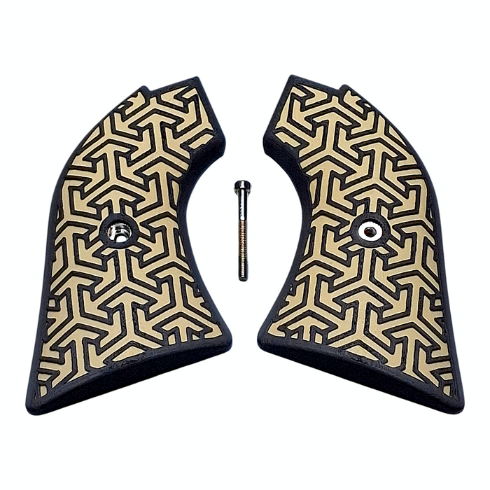 Desert Tan & Black Tritessel Printed Heritage Rough Rider Grips