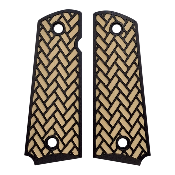 Desert Tan & Black Weave Printed 1911 Grips (Full Size)