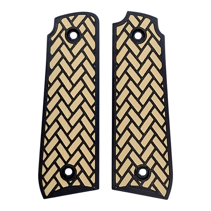 Desert Tan & Black Weave Printed Ruger Mark IV 22/45 Grips