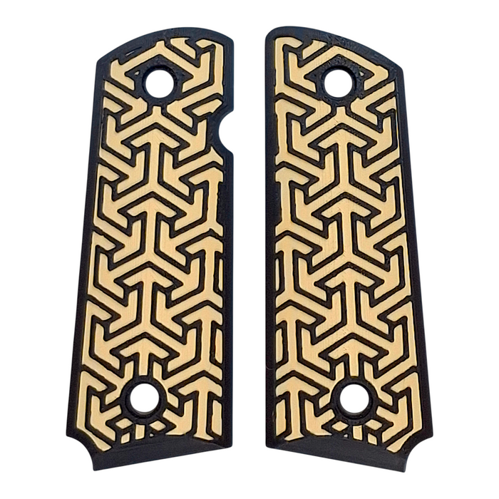 Desert Tan & Black Tritessel Printed 1911 Grips (Compact)