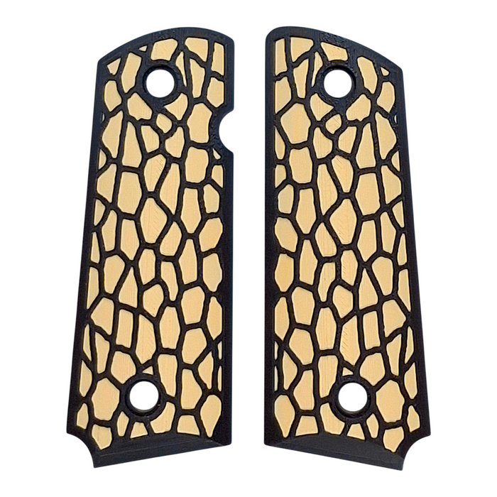 Desert Tan & Black Reptile Printed 1911 Grips (Compact)