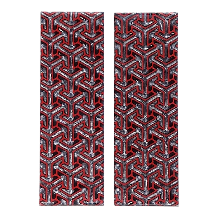 Silver & Red Tritessel Patterned Pearl Scale Sets