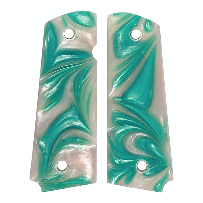 Tiffany Blue & White Pearl 1911 Grips (Full Size)