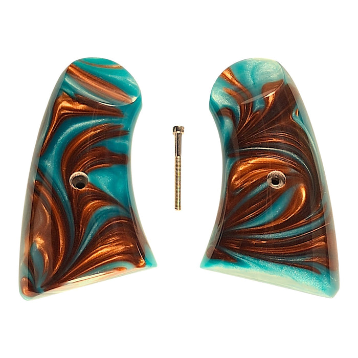 Copper & Turquoise Pearl Uberti Schofield Grips