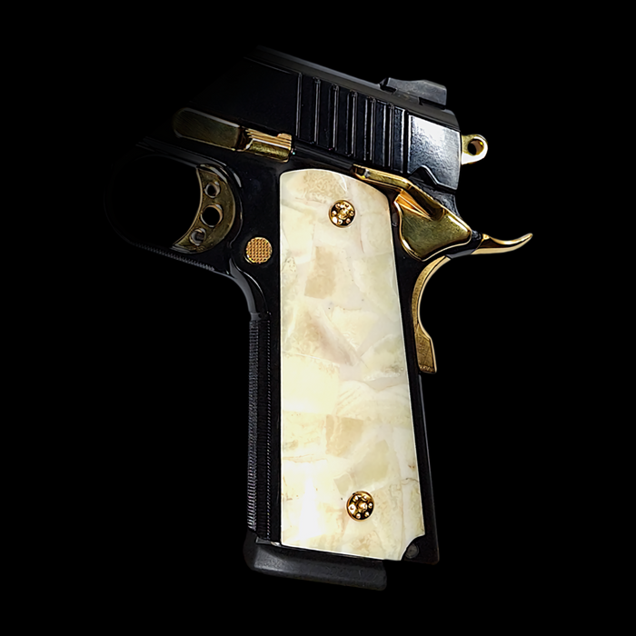 Giraffe Bone Mosaic Full Size 1911 Grips