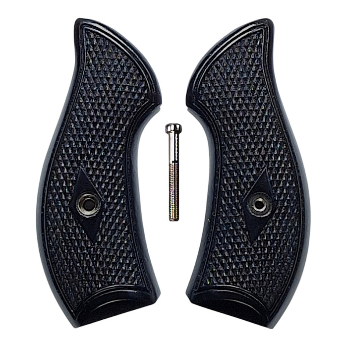 Ebony Checkered Smith & Wesson J-Frame Grips