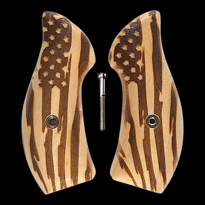 Maple American Flag Smith & Wesson J-Frame Grips