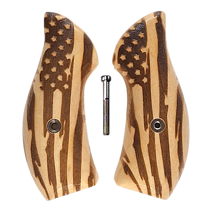 Maple American Flag Smith & Wesson J-Frame Grips