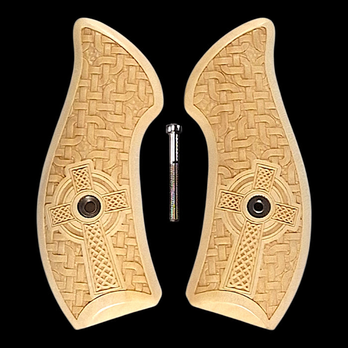 Maple Braided Celtic Cross Smith & Wesson J-Frame Grips