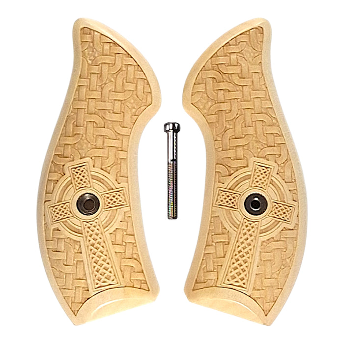 Maple Braided Celtic Cross Smith & Wesson J-Frame Grips