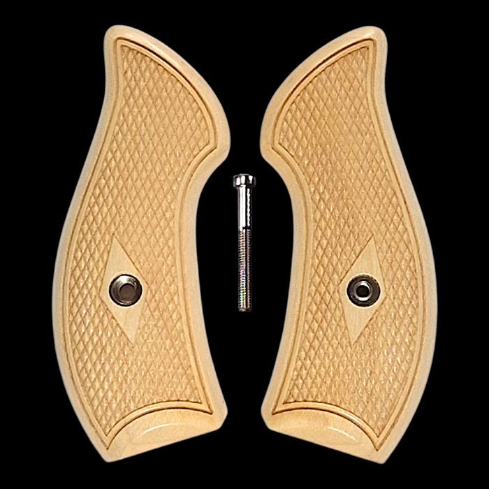 Maple Checkered Smith & Wesson J-Frame Grips