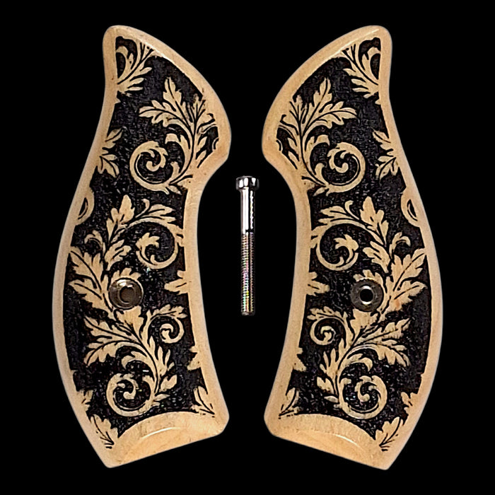 Maple Floral Inked Smith & Wesson J-Frame Grips