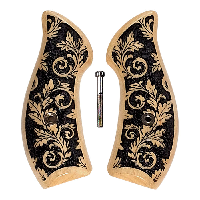 Maple Floral Inked Smith & Wesson J-Frame Grips