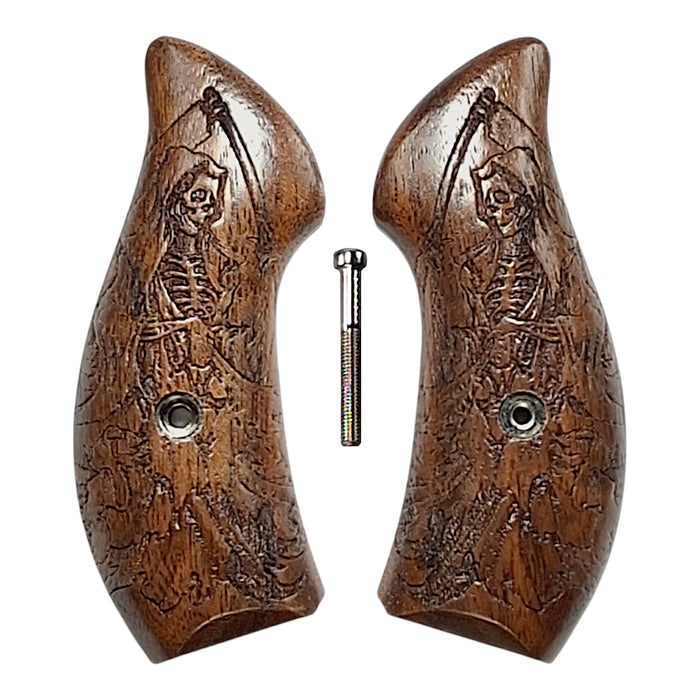 Walnut Grim Reaper Smith & Wesson J-Frame Grips