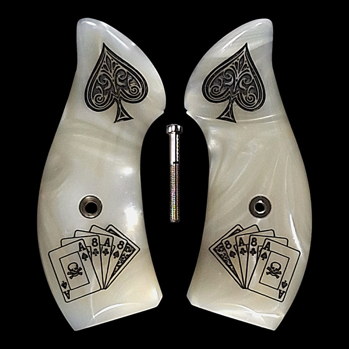 Pearl Dead Man's Hand Smith & Wesson J-Frame Grips