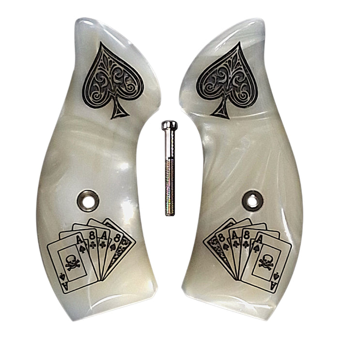 Pearl Dead Man's Hand Smith & Wesson J-Frame Grips