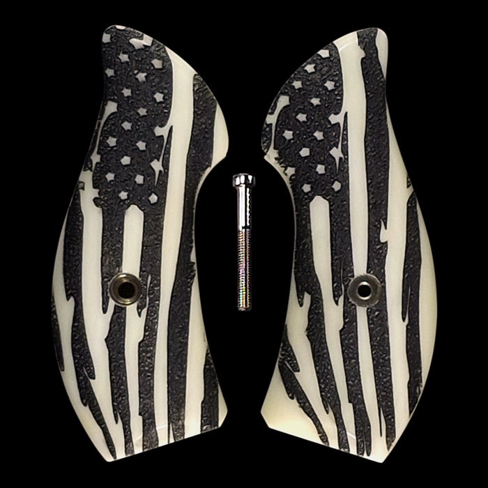 Faux Ivory American Flag Smith & Wesson J-Frame Grips