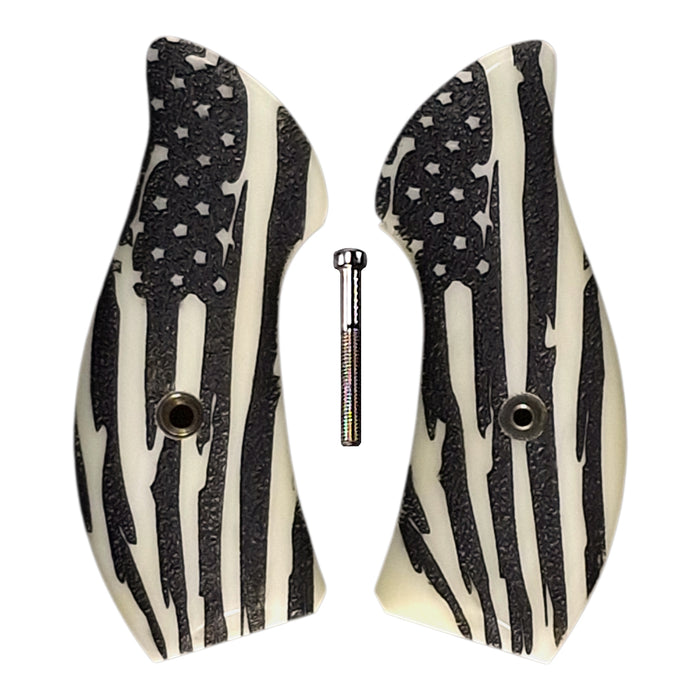 Faux Ivory American Flag Smith & Wesson J-Frame Grips