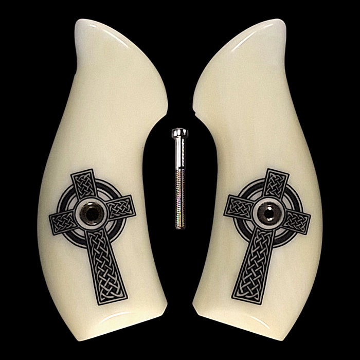 Faux Ivory Celtic Cross Smith & Wesson J-Frame Grips