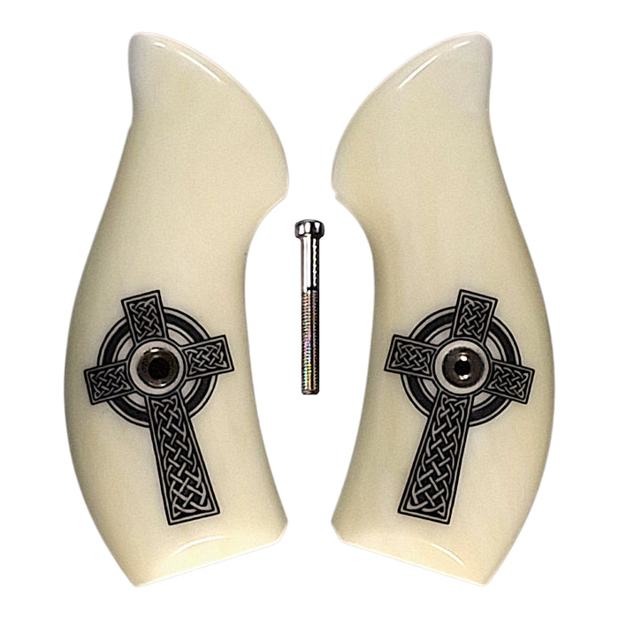 Faux Ivory Celtic Cross Smith & Wesson J-Frame Grips
