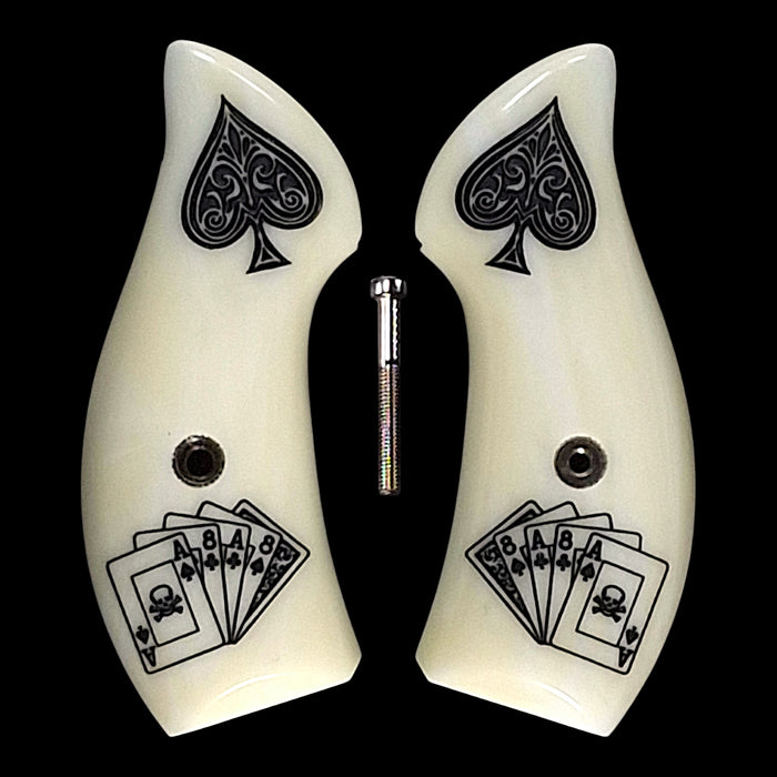 Faux Ivory Dead Man's Hand Smith & Wesson J-Frame Grips