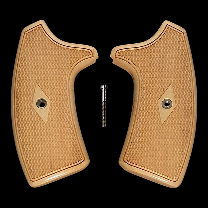 Maple Checkered Extended Smith & Wesson J-Frame Grips