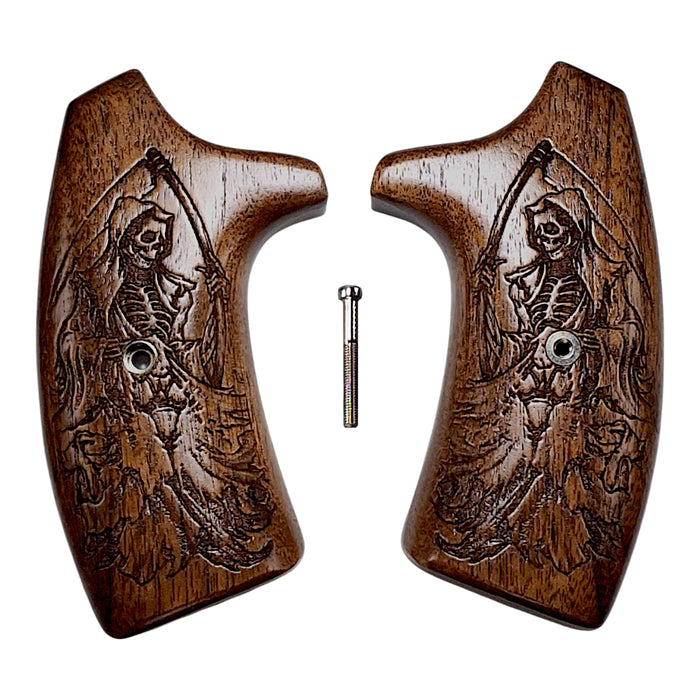 Walnut Grim Reaper Extended Smith & Wesson J-Frame Grips