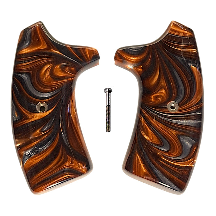 Copper & Silver Pearl Extended Smith & Wesson J-Frame Grips