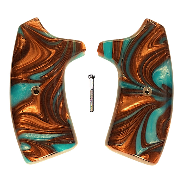 Copper & Turquoise Pearl Extended Smith & Wesson J-Frame Grips