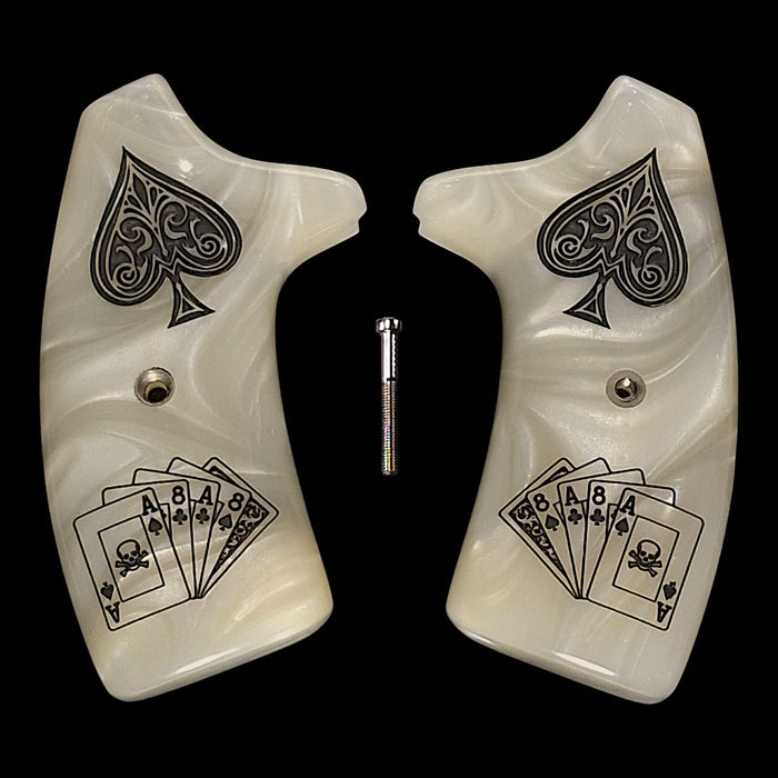 Pearl Dead Man's Hand Extended Smith & Wesson J-Frame Grips
