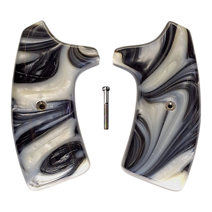 White & Silver Pearl Extended Smith & Wesson J-Frame Grips