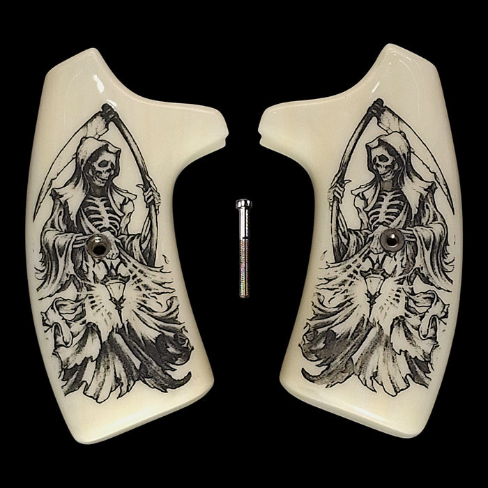 Faux Ivory Grim Reaper Extended Smith & Wesson J-Frame Grips