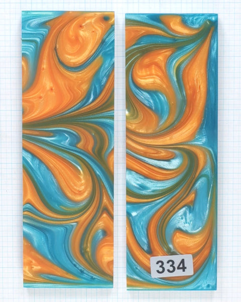 Turquoise & Orange Pearl scales #334