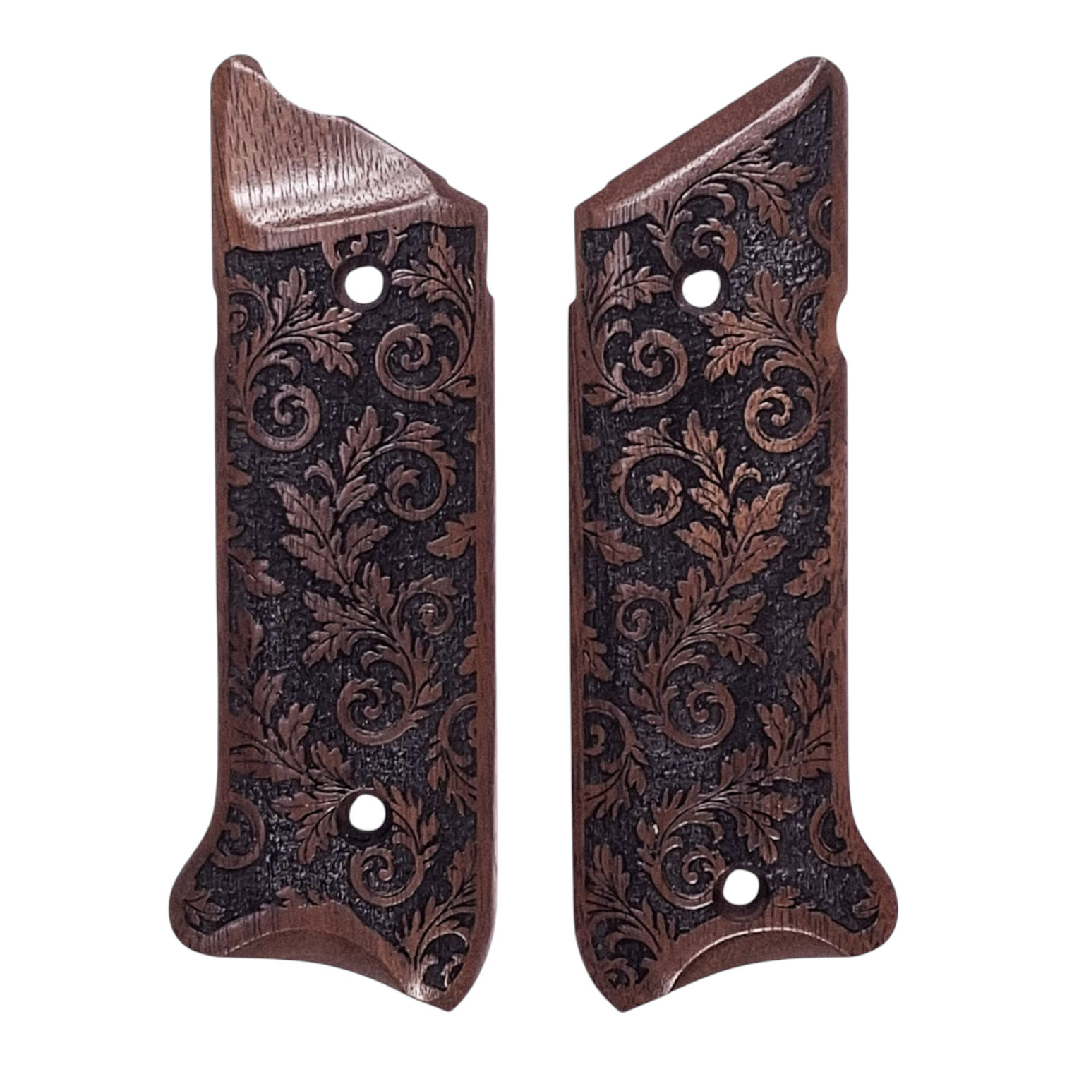 thumbnail image 2 of Rosewood Floral Checkered Ruger Mark IV 22/45 Grips - LS Grips 2 of 11