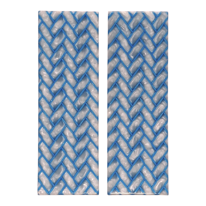 White & Blue Weave Patterned Pearl Scale Sets