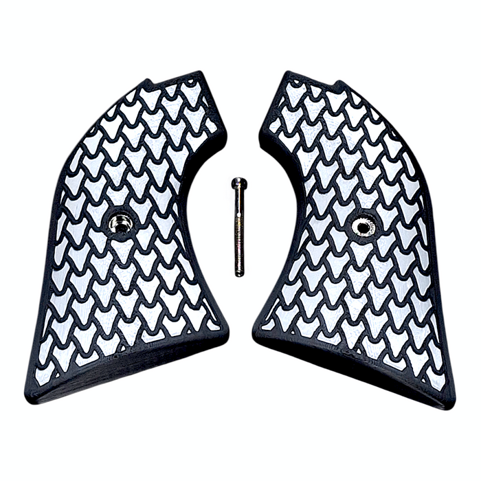 White & Black Dragon Scale Printed Heritage Rough Rider Grips