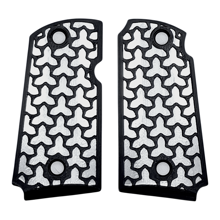 White & Black Fusion Printed Kimber Micro 9 Grips