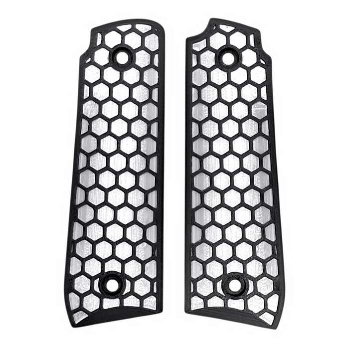 White & Black Honeycomb Printed Ruger Mark IV 22/45 Grips