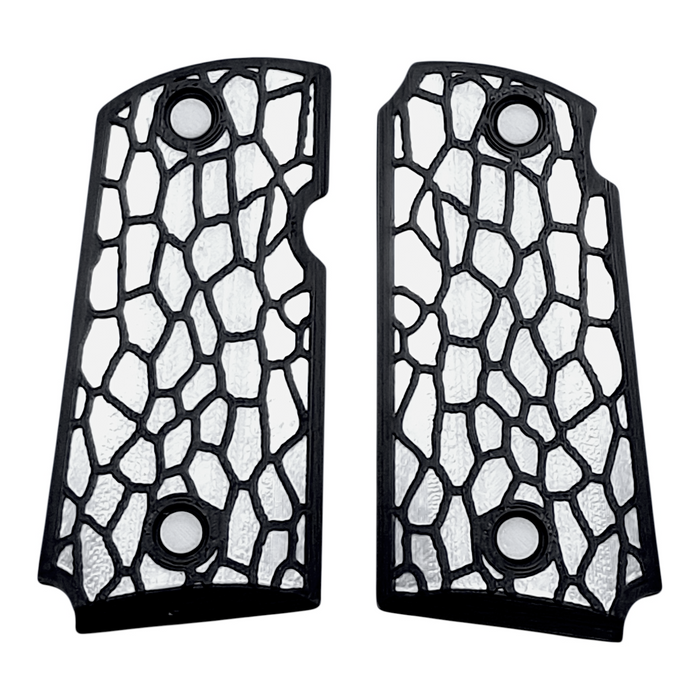 White & Black Reptile Printed Kimber Micro 9 Grips