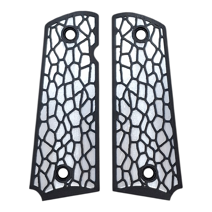 White & Black Reptile Printed 1911 Grips (Full Size)