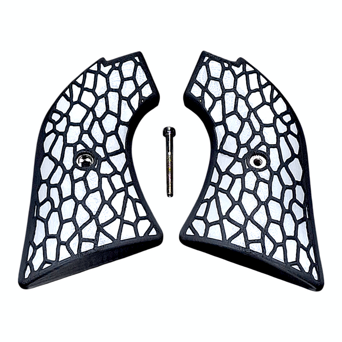 White & Black Reptile Printed Heritage Rough Rider Grips