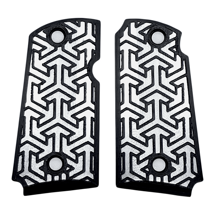 White & Black Tritessel Printed Kimber Micro 9 Grips