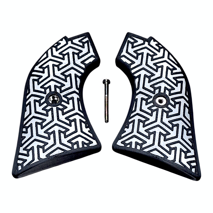 White & Black Tritessel Printed Heritage Rough Rider Grips