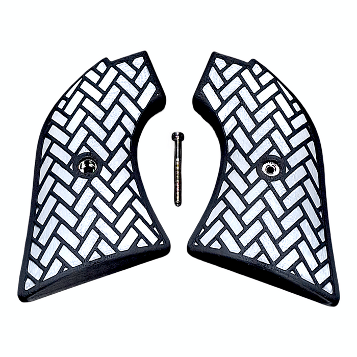 White & Black Weave Printed Heritage Rough Rider Grips